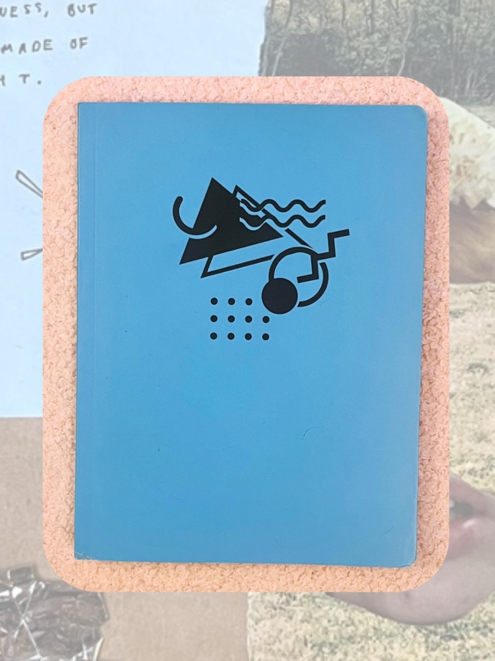 🏷️ bright blue minimal mountain bullet journal with pink & white pages